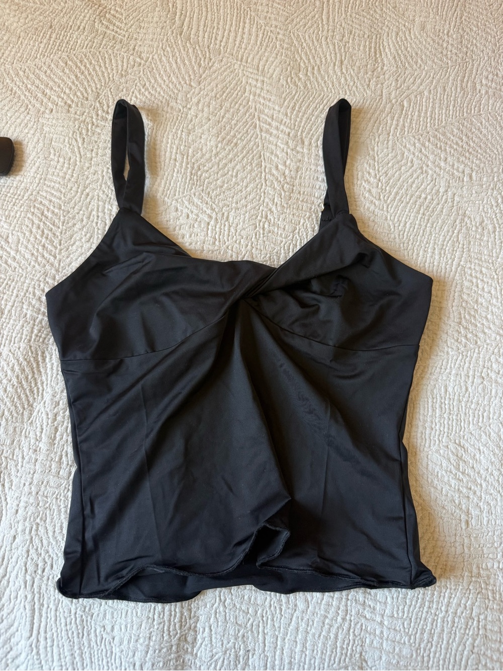 Princess Polly Black Twist-Front Tankini Top